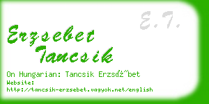 erzsebet tancsik business card